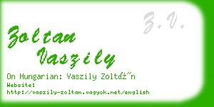 zoltan vaszily business card